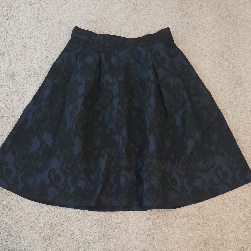 H&M Black and Blue Flare Skirt